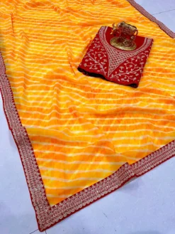 Karishma Armani Leheriya Print Georgette Saree