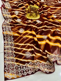 Karishma Madhuri Leheriya Print Georgette Saree Wholesale