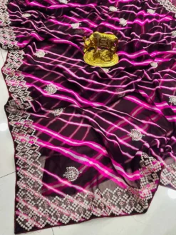 Karishma Madhuri Leheriya Print Georgette Saree Wholesale