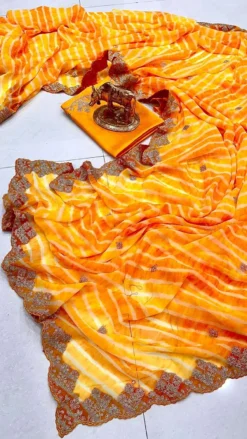 Karishma Pitta Leheriya Sawan Special Saree Wholesale