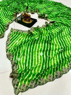 Karishma Pitta Leheriya Sawan Special Saree Wholesale