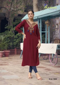 Karissa Charvee Rayon Weaving Fancy Kurti Collection
