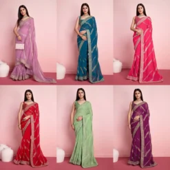 Kiara Balaji Party Wear Soft Pure Taby Silk Saree Wholesale