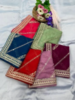 Kiara Balaji Party Wear Soft Pure Taby Silk Saree Wholesale