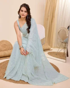 Kiara Panch Ratna Faux Georgette Sequence Saree Wholesale