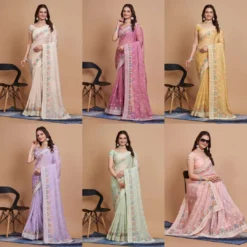 Kiara Rashmika Organza Silk Saree Wholesale