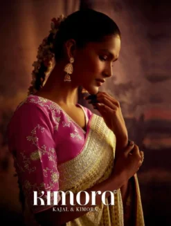 Kimora Kajal Vol 13 Pure Soft Silk Embroidery Work Saree Wholesale