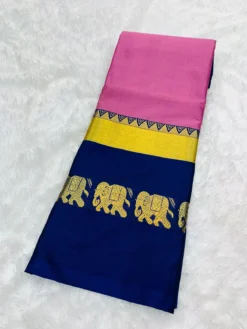 Kriti Elephant Daily Wear Cotton Silk Saree Under 500
