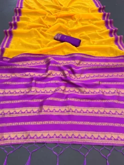 Kriti Kalyani Cottan with Gold Jari Silk Saree Wholesale