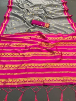 Kriti Kalyani Cottan with Gold Jari Silk Saree Wholesale