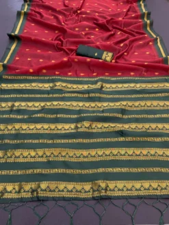 Kriti Kalyani Cottan with Gold Jari Silk Saree Wholesale