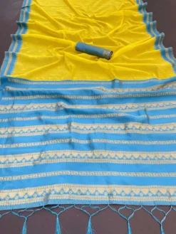 Kriti Kalyani Cottan with Gold Jari Silk Saree Wholesale