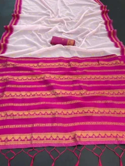 Kriti Kalyani Cottan with Gold Jari Silk Saree Wholesale