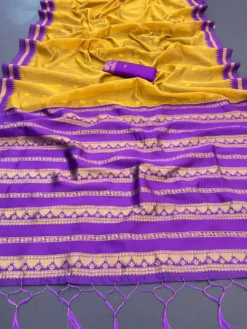 Kriti Kalyani Cottan with Gold Jari Silk Saree Wholesale