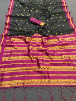 Kriti Kalyani Cottan with Gold Jari Silk Saree Wholesale