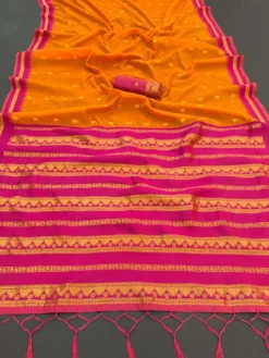 Kriti Kalyani Cottan with Gold Jari Silk Saree Wholesale