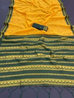 Kriti Kalyani Cottan with Gold Jari Silk Saree Wholesale