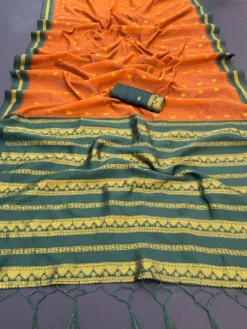 Kriti Kalyani Cottan with Gold Jari Silk Saree Wholesale