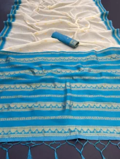 Kriti Kalyani Cottan with Gold Jari Silk Saree Wholesale