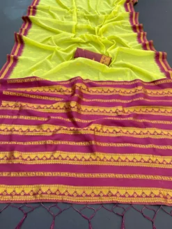 Kriti Kalyani Cottan with Gold Jari Silk Saree Wholesale