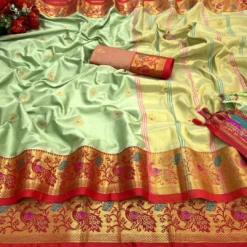 Kriti Peapock Paithani Cotton Silk Saree Wholesale