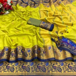 Kriti Peapock Paithani Cotton Silk Saree Wholesale