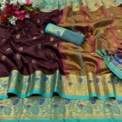 Kriti Peapock Paithani Cotton Silk Saree Wholesale