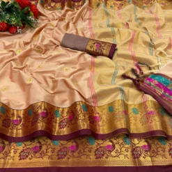 Kriti Peapock Paithani Cotton Silk Saree Wholesale