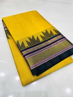 Kriti Temple Paithani Pure Cotton Silk Saree Wholesale