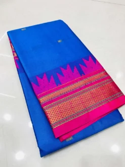 Kriti Temple Paithani Pure Cotton Silk Saree Wholesale