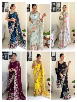 Kusum Jodha Heavy Georgette Embroidery Saree Wholesale