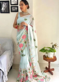 Kusum Jodha Heavy Georgette Embroidery Saree Wholesale