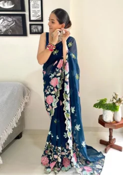 Kusum Jodha Heavy Georgette Embroidery Saree Wholesale