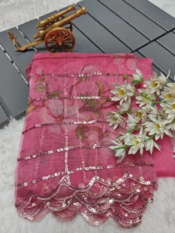 Kusum Megha Trending Sequence Work Organza Party Wear Saree