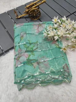 Kusum Megha Trending Sequence Work Organza Party Wear Saree