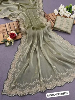 Kusum Owl Barbary Silk Designer Saree