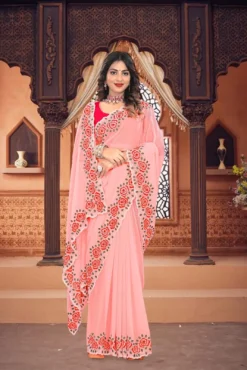 Kusum Priyanshi Soft Georgette Embroidery Saree Wholesale