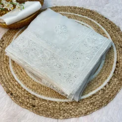 Kusum Sangam Organza Silk Saree with Embroidery