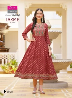 Lakme Vol 2 By Diya Trends Rayon Fancy Kurti