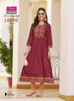 Lakme Vol 2 By Diya Trends Rayon Fancy Kurti