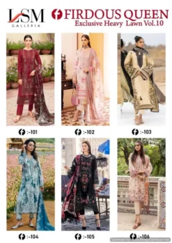 Lsm Firdous Queen Vol 10 Ready Made Cotton Printed Collection