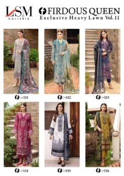 Lsm Firdous Queen Vol 11 Heavy Lawn Cotton Dress Material