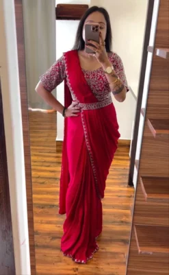 Madhuri 103 Ready to wear Cording saree with Embroidery Blouse