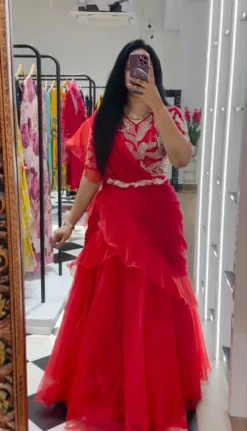 Madhuri 109 PARTY WEAR LAHENGA SAREE WITH STICH BLOUSE