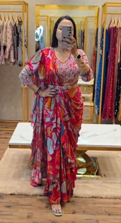 Madhuri 118 Ready to wear Cording Saree with Designer Blouse