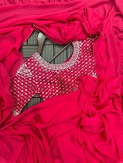 Madhuri 124 Ready to wear ruffle saree with Embroidery Blouse