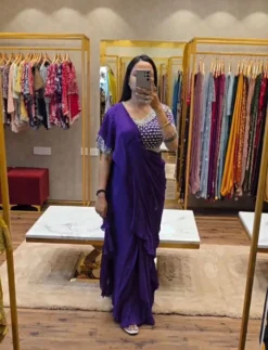 Madhuri 124 Ready to wear ruffle saree with Embroidery Blouse