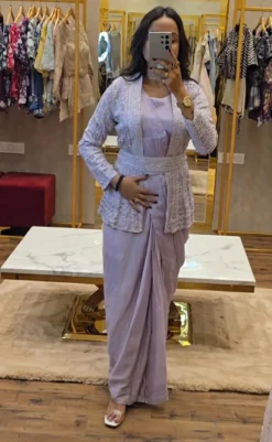 Madhuri 125 Designer Gown With Koti Dupatta