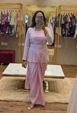 Madhuri 125 Designer Gown With Koti Dupatta