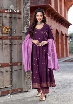 Mittoo Nafiza Rayon Slub Kurti Bottom With Dupatta Collection